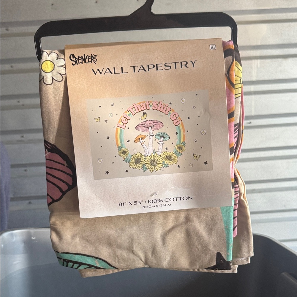 Spencer's Let That Sh*t Go Tapestry with Pastel Hues